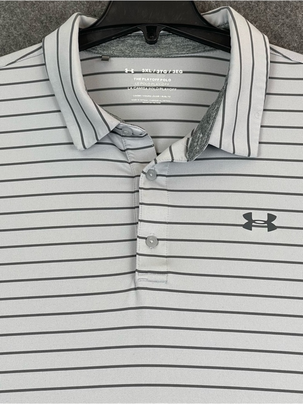 Under Armour The Playoff Polo Shirt Mens 3XL Gray Performance Stretch Golf
